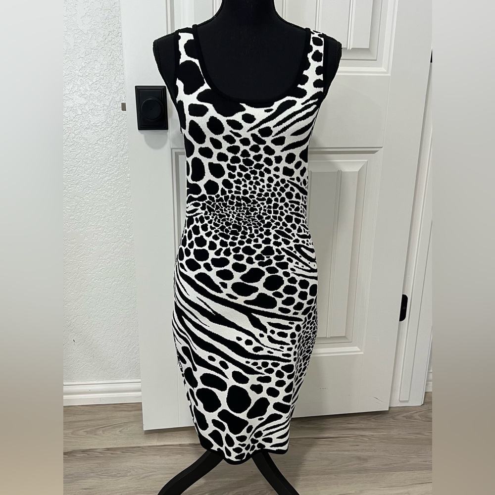 Michael Kors Black and White Animal Print Dress